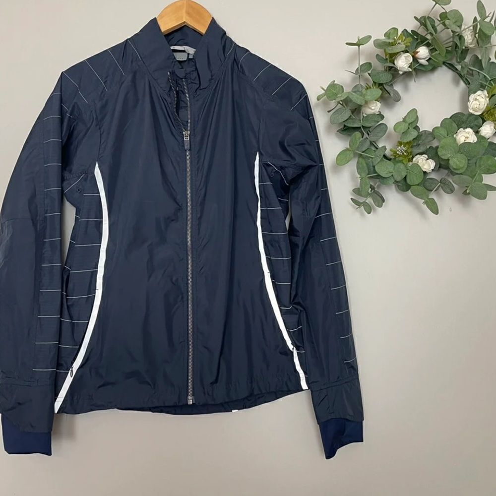 Athleta navy blue Reflective Windbreaker Jacket